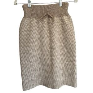 Pistache Neutral Herringbone Skirt - Beige - Size M